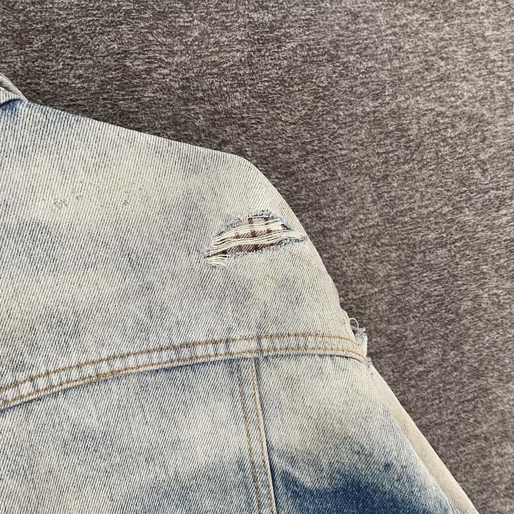 Vintage Marlboro Country Store Jacket Mens XL Blue Denim Bomber Plaid MCS 273 - Picture 10 of 11